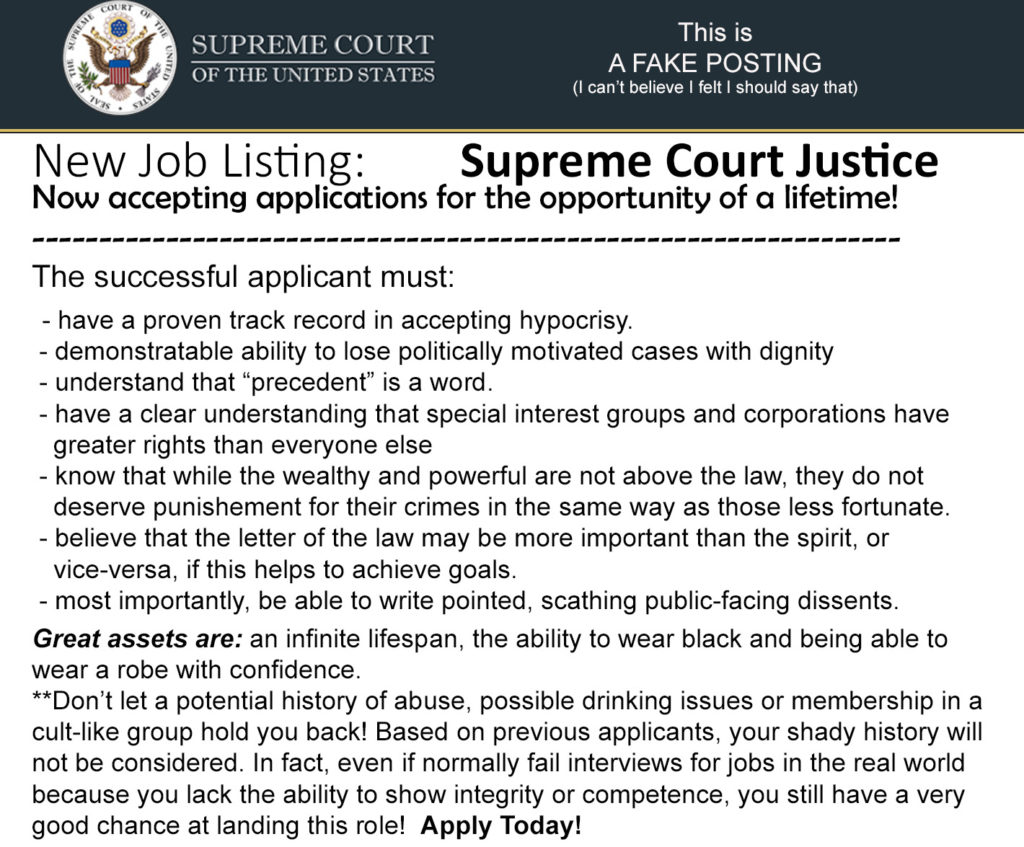 Now Hiring Supreme Court Justice Ryan P Cole